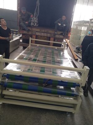 Lini produksi Papan Semen Serat Otomatis Fulla dengan proses Laminasi mendalam